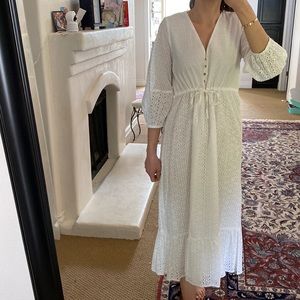 Zara white dress eyelet. NWT 100% cotton